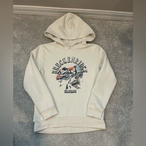 Kids Breckenridge Colorado Cream Hoodie, size M (10/12)